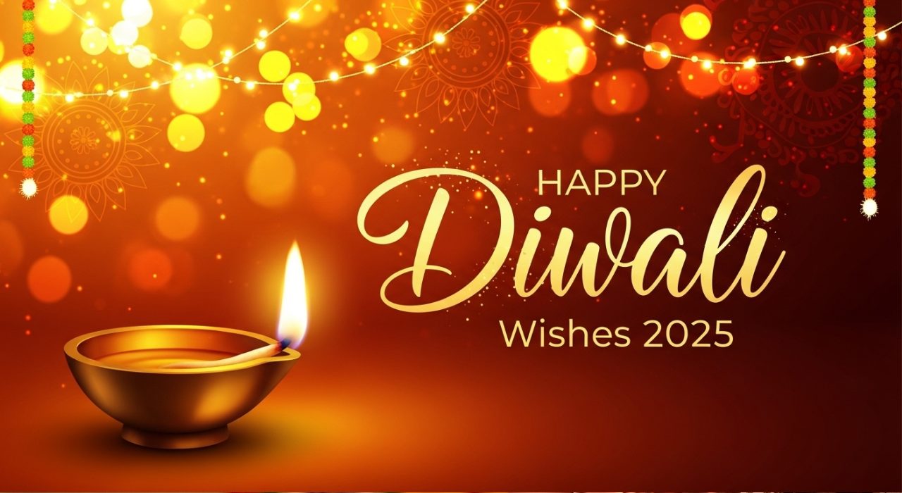 Diwali wishes in Hindi with lights background