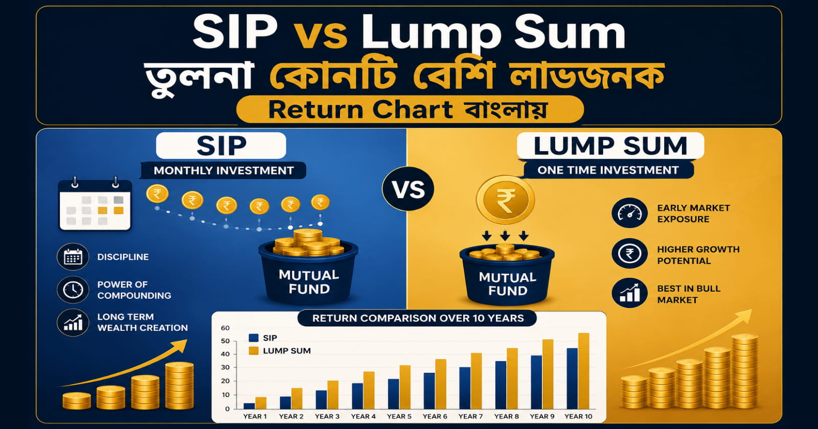 SIP vs Lump Sum- কোনটি বেশি লাভজনক? Tax, Return তুলনা
