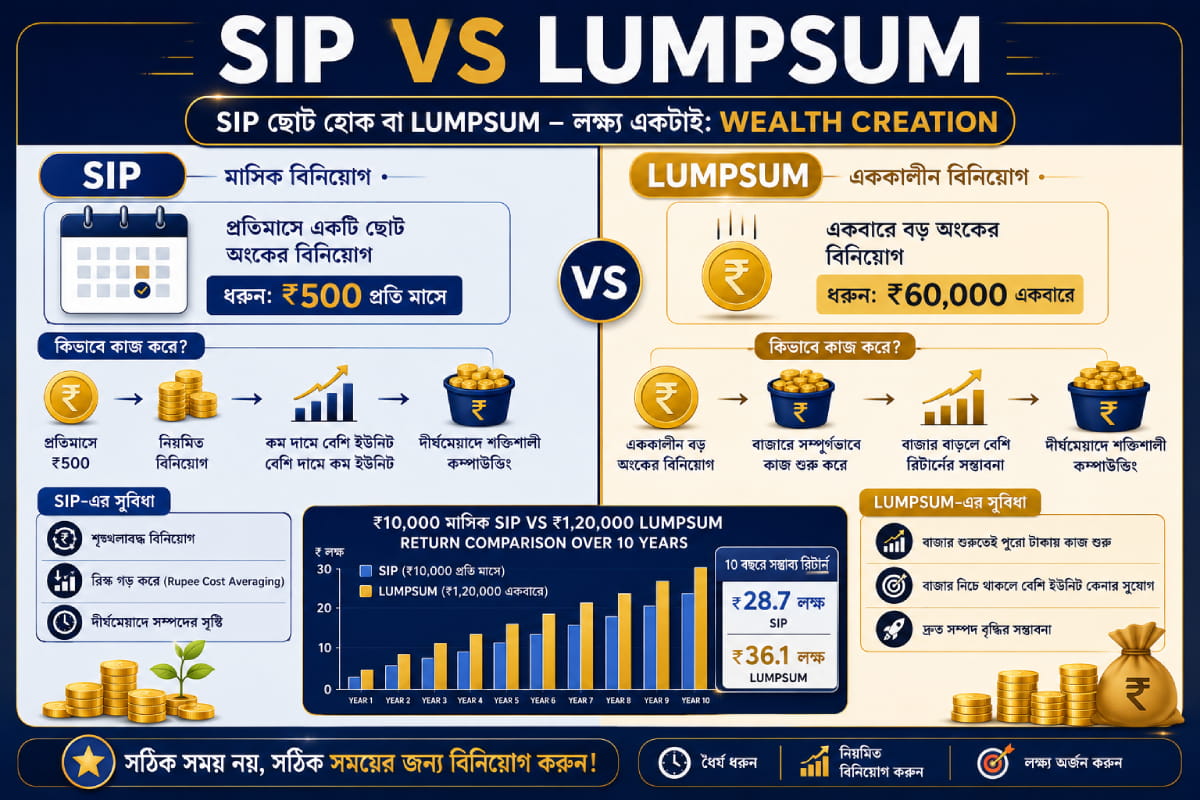 SIP vs LumpSum infographic - kotitakarkotha.com